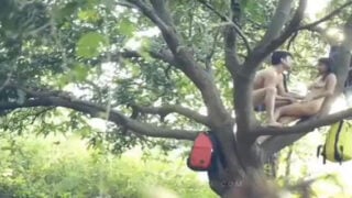Village lovers sex on a tree