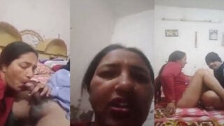 Village aunty having sex with uncle on bed