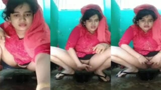 Cute Muslim village girl fingering pussy