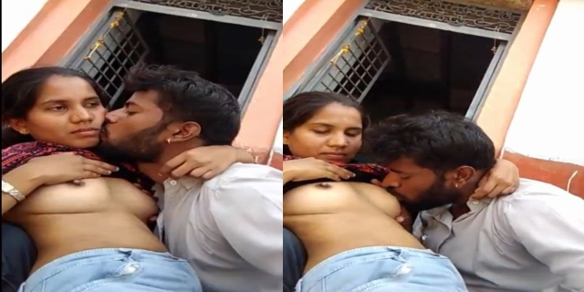 Kannada village girl getting her boobs sucked outdoors - Village Sex Videos