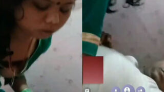 Village maid riding dick on video call