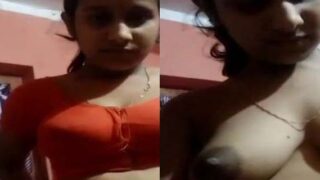 Cute Bangla village wife naked boobs show