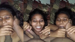 Tamil village girl sucking dick of lover