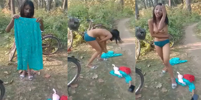 Desi Topless - Desi village girl captured topless after sex
