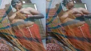 Kulpi village wife boobs show for Devar on cam