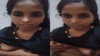 Andhra village girll showing her boobs on cam