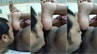 Dehati hubby eating pussy juice of wife