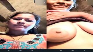 Cute Dehatii village girl shows her big boobs