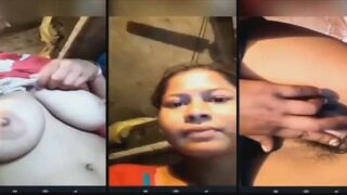 Village Desi girl shows boobs and pussy