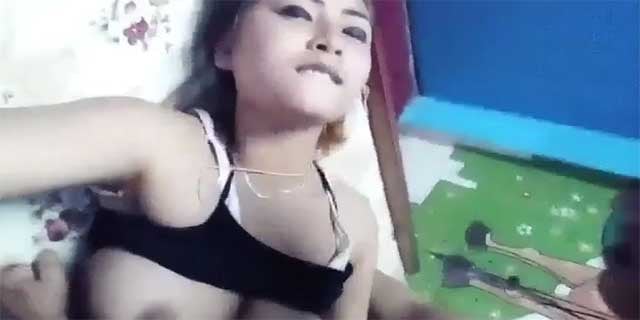 Dehati Nepali girl making video of her session with BF