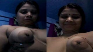 Dehatil Bhabhi showing boobs and pussy with smiling face