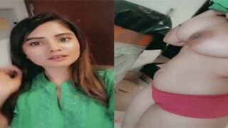 Cute Pakistani girl doing striptease show for lover