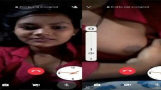 Village girl boobs show on Whatsapp video call