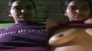 Village girl making video of her boobs