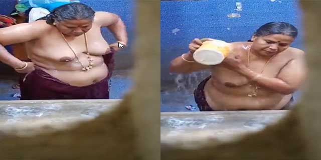 640px x 320px - Tamil village aunty hidden cam bath video