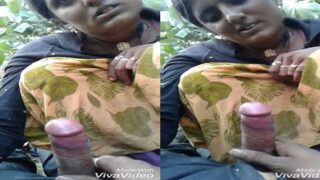 Adivasi woman giving blowjob in jungle