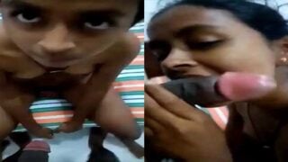 Tamil village girl sucking black dick of lover