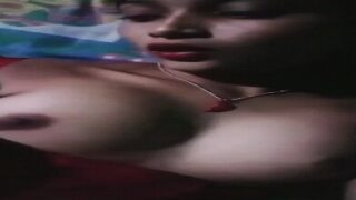 Horny village girl boob show on cam for lover