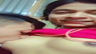 Small boobs village GF boob sucking foreplay sex