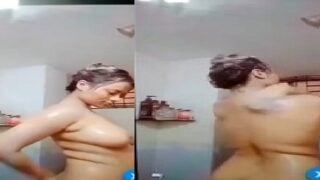 Bangladeshi village girl bathing nude for lover