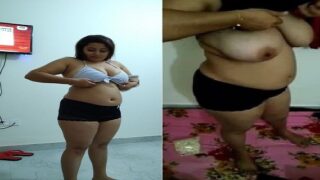 Bengali big boobs bhabhi removing 44 size bra