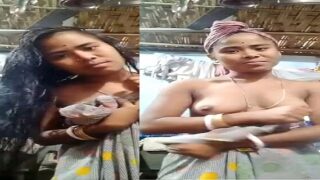 Guhati village girl topless video making exposed