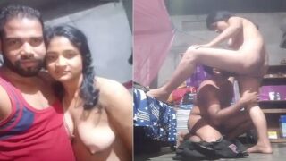 Desi village couple sex at home in standing style