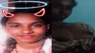 Tamil village sex girl boobs show selfie clip