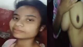 Big boobs Bengali sex girl topless selfie