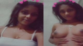 Srilankan college sex girl topless video making