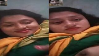 Desi village bhabhi sex boobs show on video call