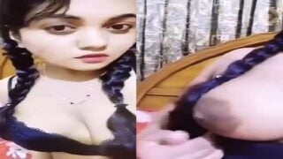 Cute boob showing desi girl mms leaked online