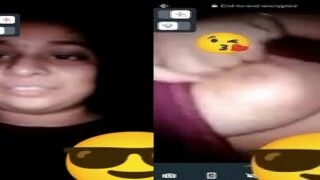 Girlfriend big boobs exposing on video call