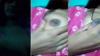Village Indian girl sex teasing boob show