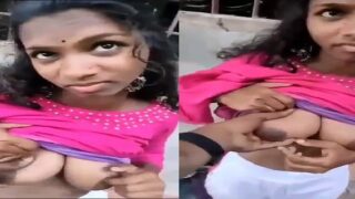 Mallu slut outdoor sex and boob press for money