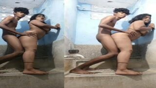 Newly married village couple sex in bathroom