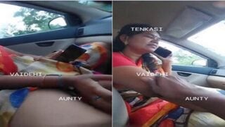 Tamil village sex aunty pussy fingering in car