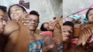 Bengali boudi boobs sucked and pressed by horny landlord
