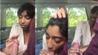 Tamil village girl sucks big fat dick of rich boy in car